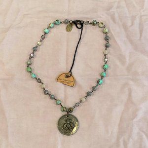 Erin Knight Designs Bee Kind Stone bead necklace NWT